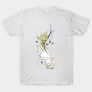 Flowered Boho Hand T-Shirt